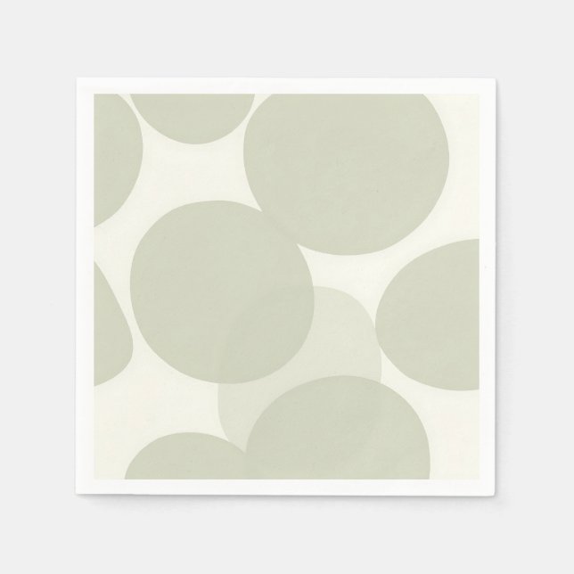 Minimalist Pale Green Circles Abstract Pattern  Napkin (Front)