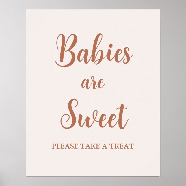Minimalist Pale Pink Babies are Sweet sign (Front)
