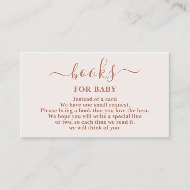 Minimalist Pale Pink Books for Baby Girl Card (Front)