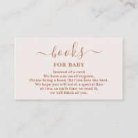 Minimalist Pale Pink Books for Baby Girl Card