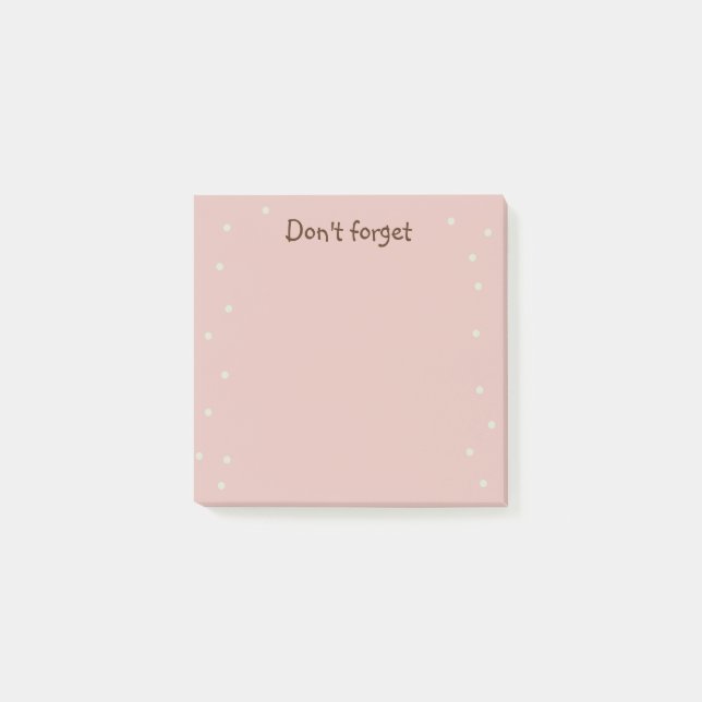 Minimalist Pale Pink Don't forget  Post-it Notes (Front)