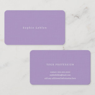 Minimalist Pale Purple business card for her