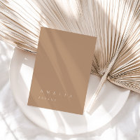 Minimalist Pale Tan Guest Name Place Card