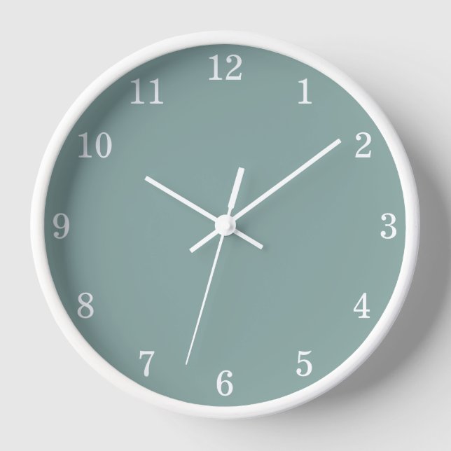 Minimalist Pale Turquoise Wall Clock (Front)