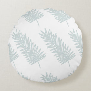 Minimalist Palm Frond Leaves Pattern Round Cushion