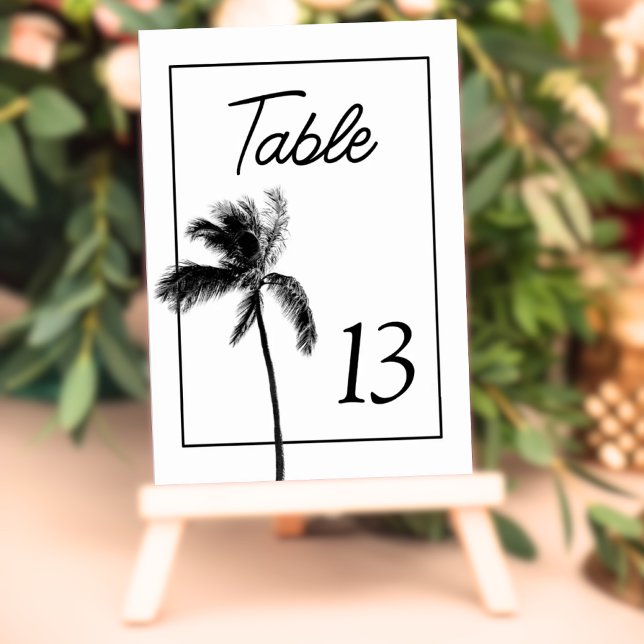 Minimalist Palm Tree Black & White Table Card (Minimalist Palm Tree Black & White Table Card
)