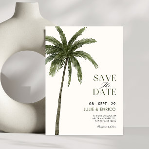 Minimalist palm tree wedding  save the date