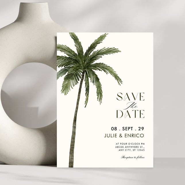 Minimalist palm tree wedding  save the date (Creator Uploaded)