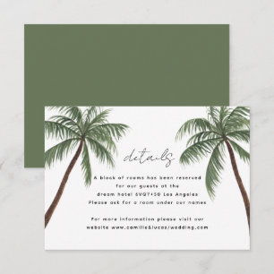 Minimalist Palm Trees Wedding Details RSVP Card