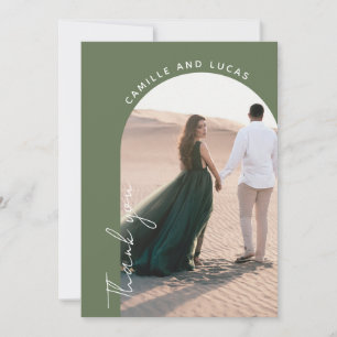 Minimalist Palm trees wedding Thank you card