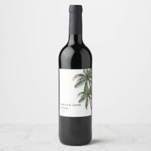 Minimalist Palm Trees wine label