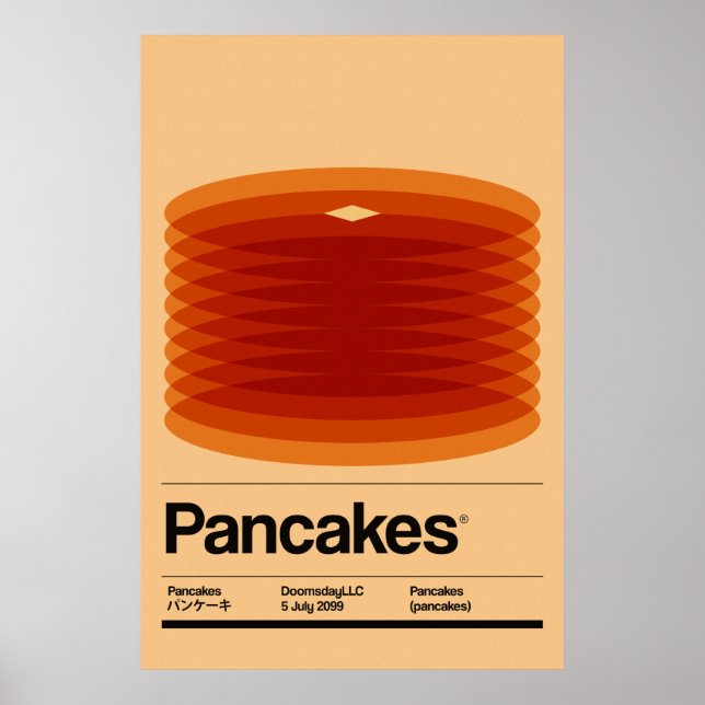 Minimalist Pancakes Poster (Front)
