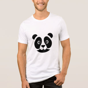 Minimalist Panda Face – Simplicity in Black and Wh Tri-Blend Shirt