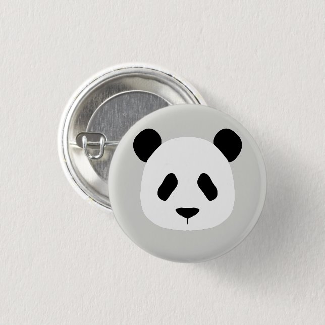 Minimalist Panda Pattern - Light Gray 3 Cm Round Badge (Front & Back)
