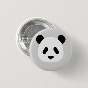 Minimalist Panda Pattern - Light Gray 3 Cm Round Badge
