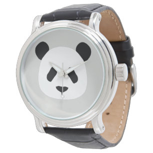 Minimalist Panda Pattern - Light Grey Watch