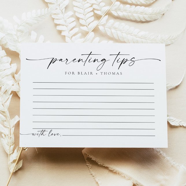 Minimalist Parenting Tips Baby Shower Game Card (Creator Uploaded)
