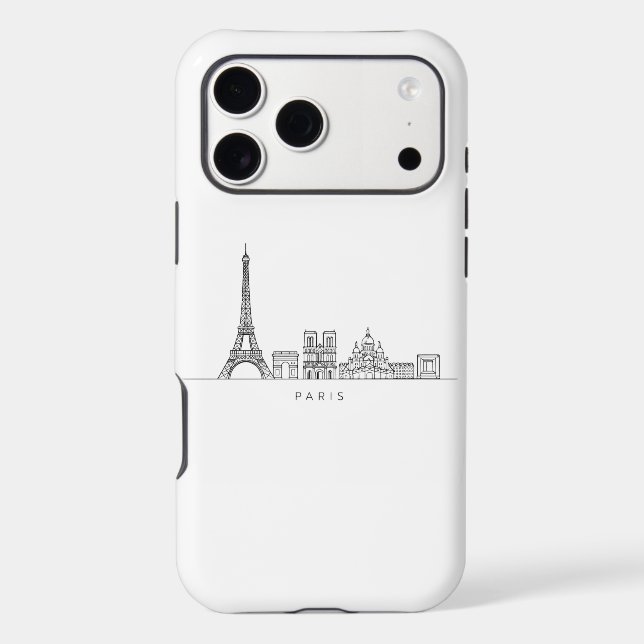 Minimalist Paris Skyline Line Art (Back)