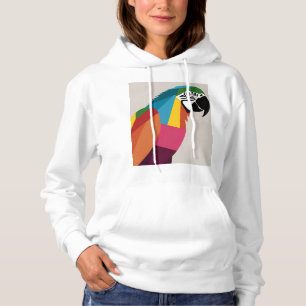 Minimalist Parrot: Colour Block Design Hoodie