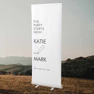 Minimalist Party Starts Now Wedding Welcome Sign