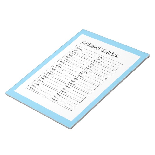 Minimalist Password Tracker Logbook Notepad (Angled)