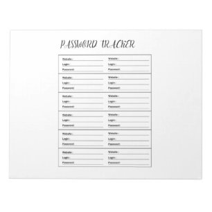 Minimalist Password Tracker Logbook Notepad
