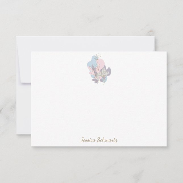 Minimalist Pastel Abstract Floral Art Personalised Card (Front)