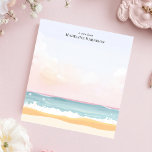 Minimalist Pastel Beach Ocean Personalised Name Notepad<br><div class="desc">Escape to a tranquil seaside with this minimalist, personalised notepad. The design features an abstract representation of a beach scene, with soft pastel waves and sand rendered in simple, clean lines. The calming colour palette evokes a sense of peace and relaxation. Add your custom text for a unique touch. Perfect...</div>