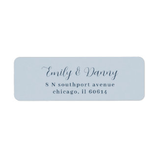 Minimalist Pastel Blue Elegant Wedding Address