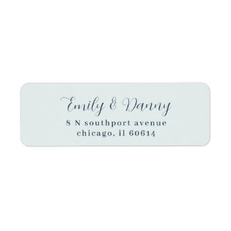 Minimalist Pastel Blue Elegant Wedding Address