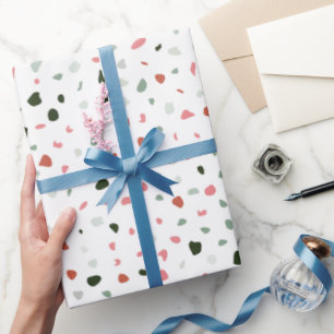 Minimalist Pastel Blush Pink Gray Terrazzo Gift Wrapping Paper