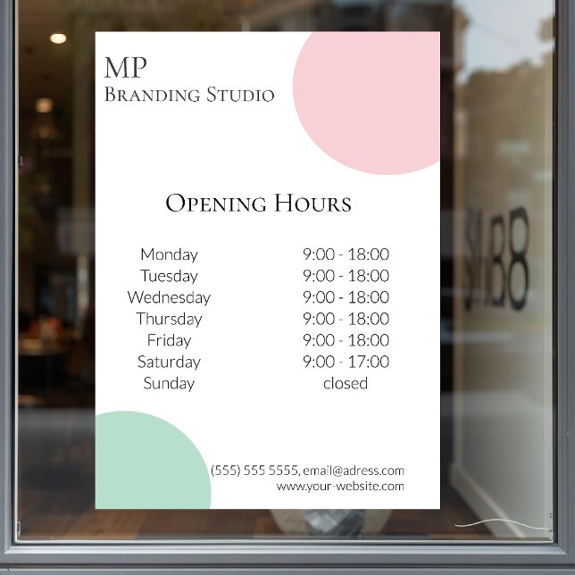 Minimalist Pastel Branding Design Window Cling (Creator Uploaded)