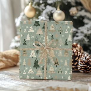 Minimalist Pastel Christmas Tree Holiday Wrapping Paper