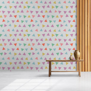Minimalist Pastel Colourful Triangle Pattern Wallpaper