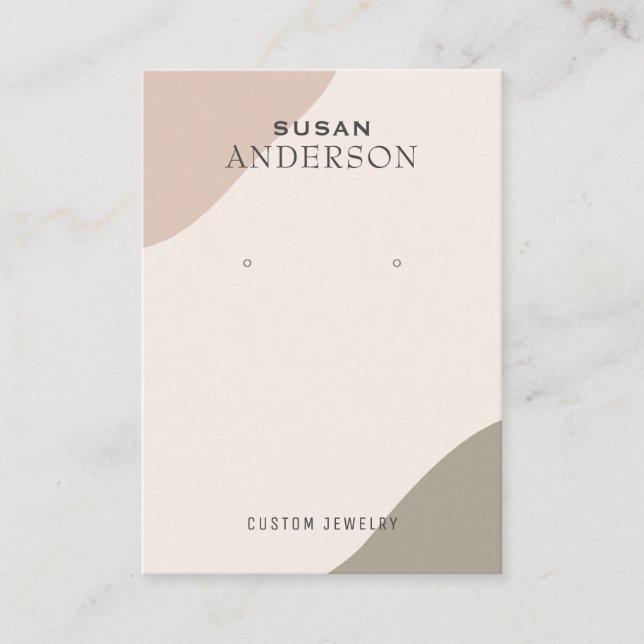 Minimalist Pastel Colours Earring Display Business Card (Front)