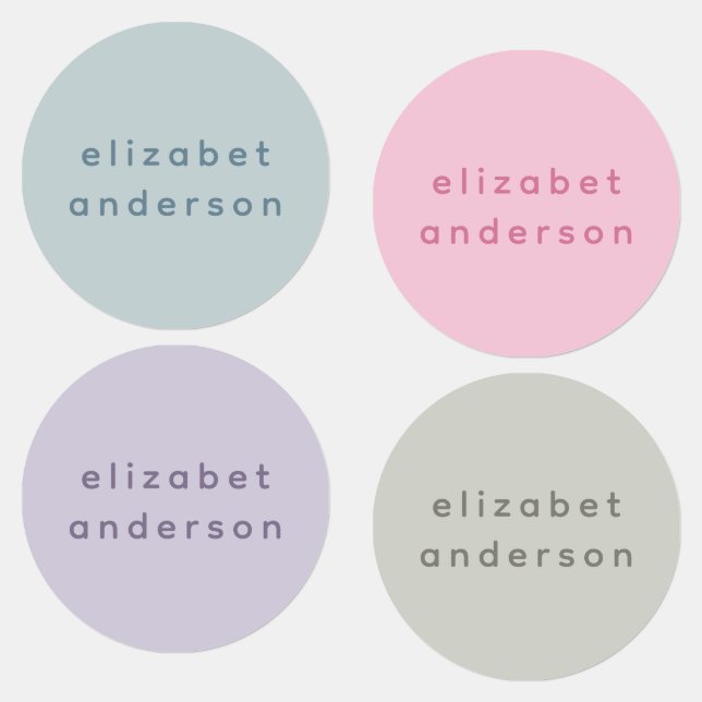 Minimalist Pastel Cute Personalised Name Tag (Group)