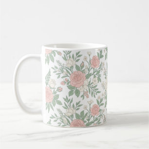 Minimalist Pastel Floral Blossoms Coffee Mug