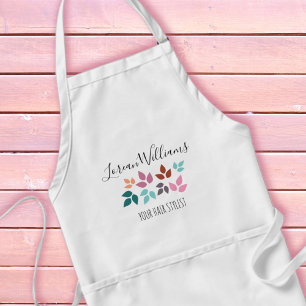 Minimalist Pastel Floral Hair Stylist Boho Leafy Standard Apron