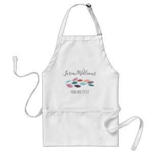 Minimalist Pastel Floral Hair Stylist Boho Leaves Standard Apron