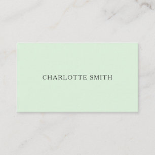 Minimalist pastel green modern business card