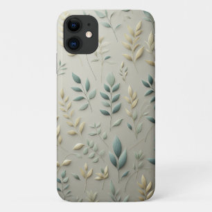 Minimalist Pastel Leaf Paper Cut Art - Modern Bota iPhone 11 Case