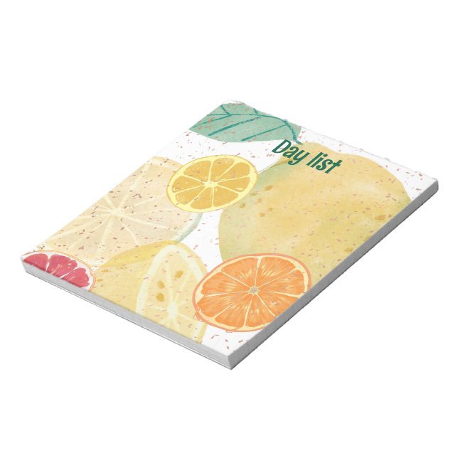 Minimalist Pastel Lemon and Orange Art Print  Notepad (Rotated)