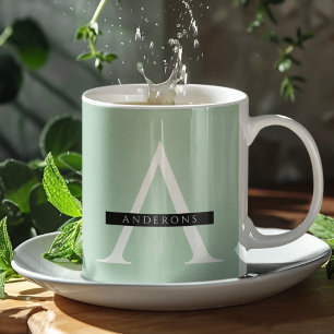 Minimalist Pastel Mint Personalised Name Coffee Mug
