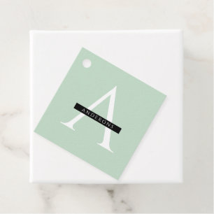 Minimalist Pastel Mint Personalised Name Favour Tags
