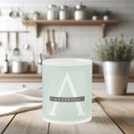 Minimalist Pastel Mint Personalised Name Frosted Glass Coffee Mug<br><div class="desc">Minimalist Pastel Mint Personalised Name</div>