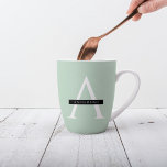 Minimalist Pastel Mint Personalised Name Latte Mug<br><div class="desc">Minimalist Pastel Mint Personalised Name</div>