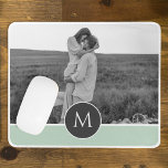 Minimalist Pastel Mint Personalised Name & Photo Mouse Mat<br><div class="desc">Minimalist Pastel Mint Personalised Name & Photo</div>