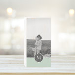 Minimalist Pastel Mint Personalised Name & Photo Wooden Box Sign<br><div class="desc">Minimalist Pastel Mint Personalised Name & Photo</div>