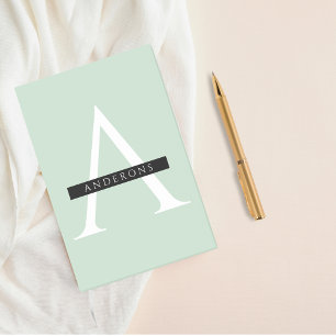 Minimalist Pastel Mint Personalised Name Post-it Notes