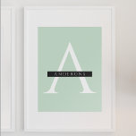 Minimalist Pastel Mint Personalised Name Poster<br><div class="desc">Minimalist Pastel Mint Personalised Name</div>